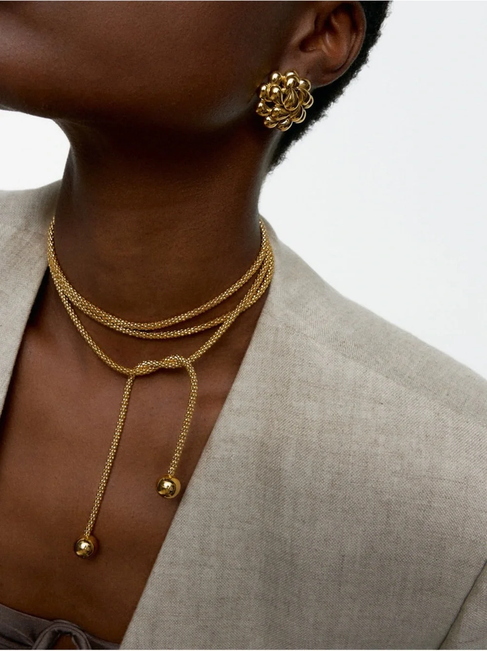 Gold Rope Lariat Necklace Wrap MultiSTYLE necklace